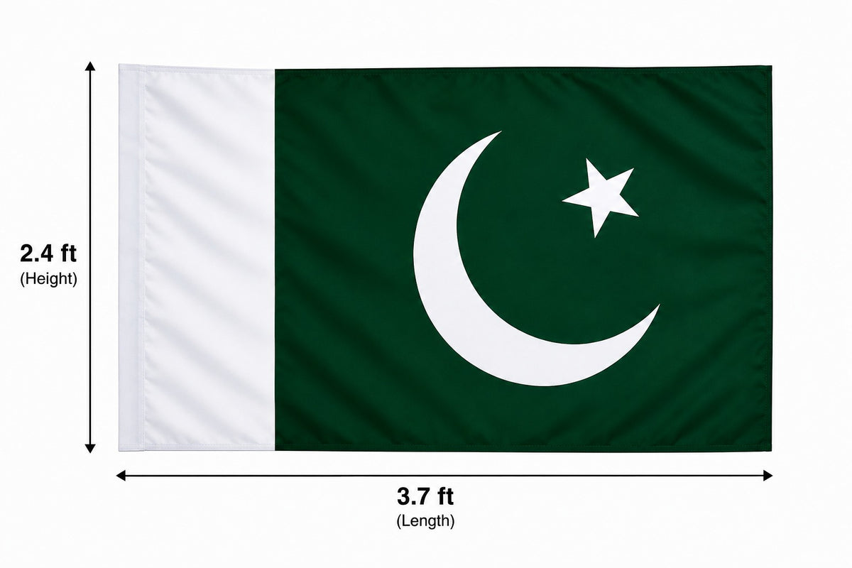 Pakistan Flag 2.4 ft × 3.7 ft – Premium Polyester Green & White National Flag for 14 August & Outdoor Use