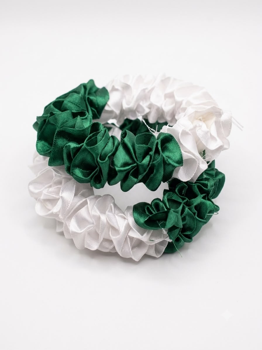 Green & White Pakistan Hand Gajra 14 August Wrist ribbon