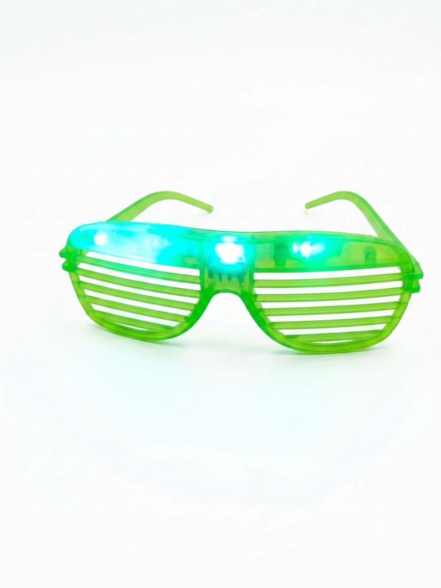 LED Shutter Glasses Green Light Up Party Glasses for 14 August Independence Day